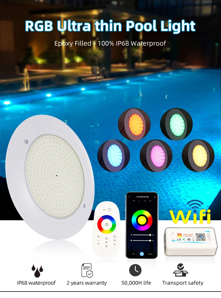 Ультратонкий Ip68 Rgb умный пульт дистанционного управления переменный ток 12 В Водонепроницаемый 18 Вт погружная светодиодная подводная лампа для бассейна