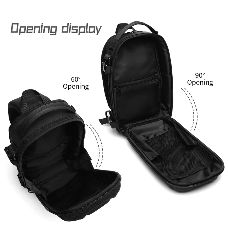 Ozuko 9565 New Arrival Tactical Sling Bag For Men Original Design Tripod Trendy Waterproof Crossbody Camera Sling Bag