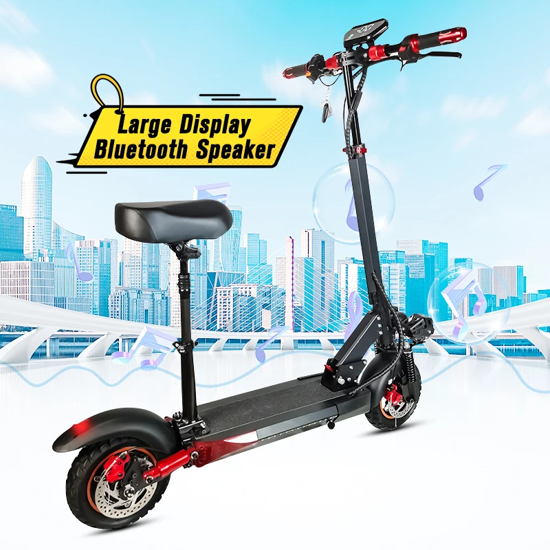 Anti-theft Alarm Remote Control Bluetooth Speaker 10inch off road 48v long range Speed 3 Headlights Adult Electric Scooters