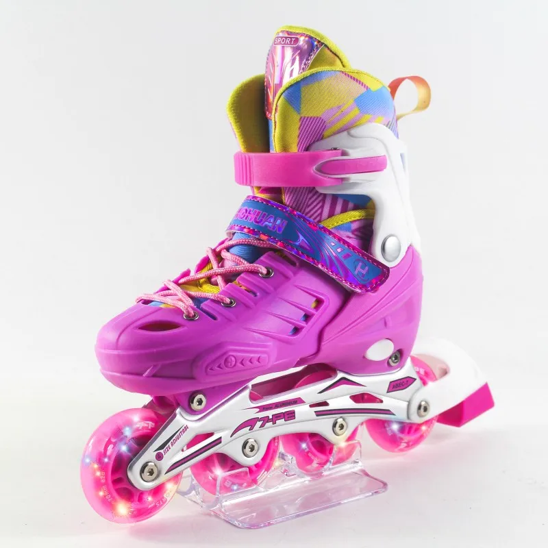 Заводская распродажа 4 колеса мигает Patins Em Linha Регулируемый роликовые коньки обувь