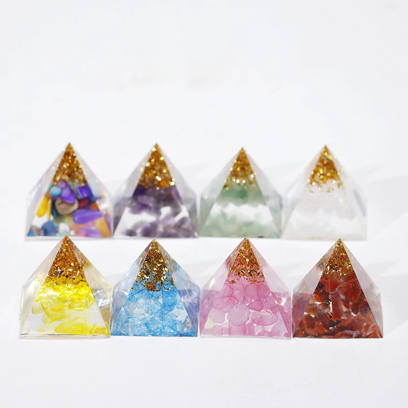 Shalala прямые продажи с завода 3 см Pyamids Orgone Crystal со смолой энергетические органитовые пиамиды