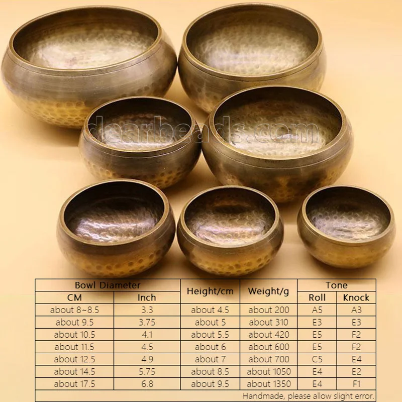 New Nepal Handmade Himalaya Gold Bowl Chakra Tibetan Singing Bowl and Hammered For Yoga Meditation