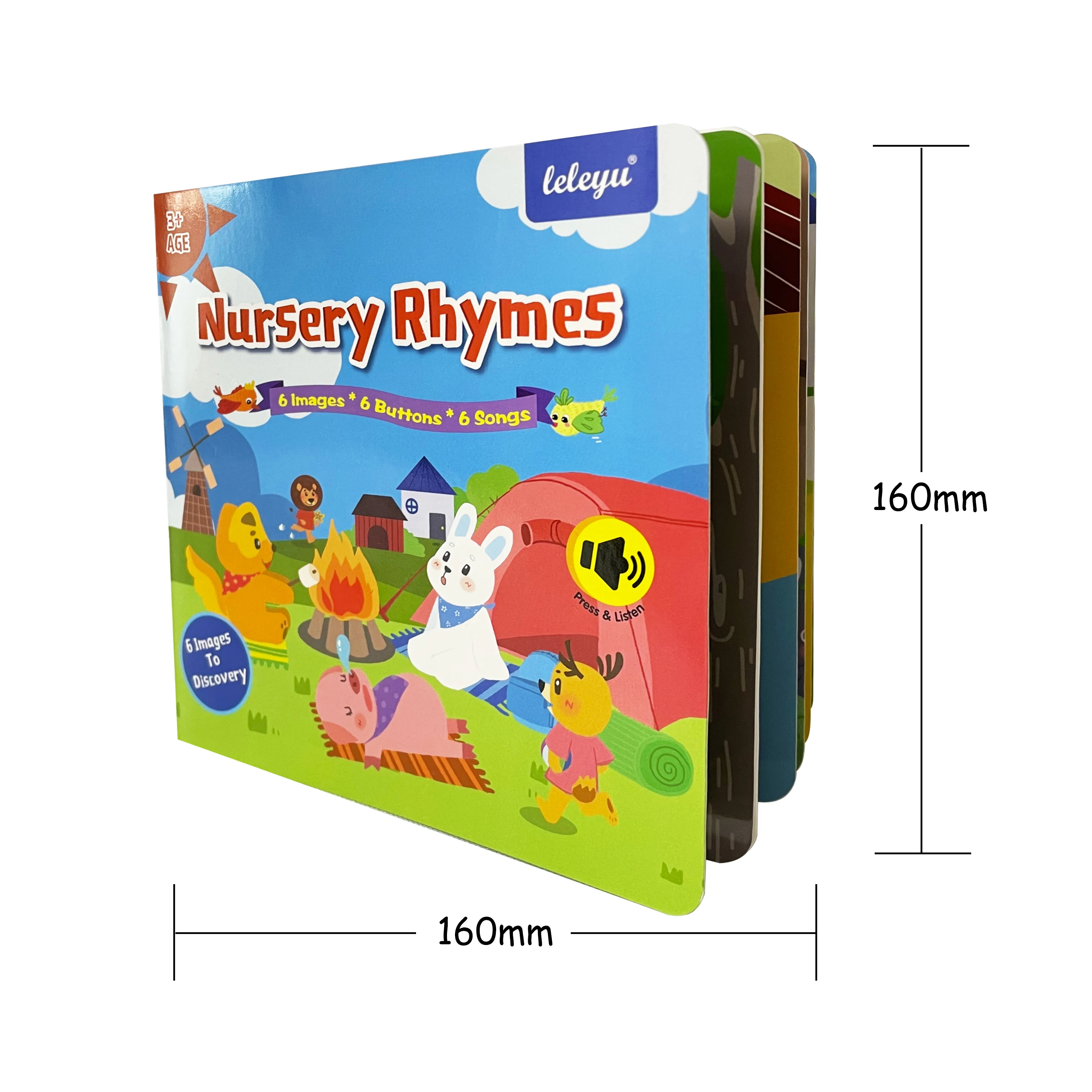 LELEYU Songs Book Sound Talking Pushi Button Books Custom Programmed For Kids Learning Gifts