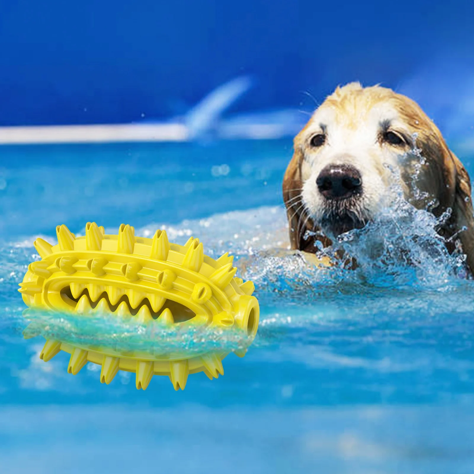 factory wholesales dog Chew Toy Cactus shape Rubber silicone Slow Leakage Food  pet dog teeth cleaning toy ball dog toothbrush