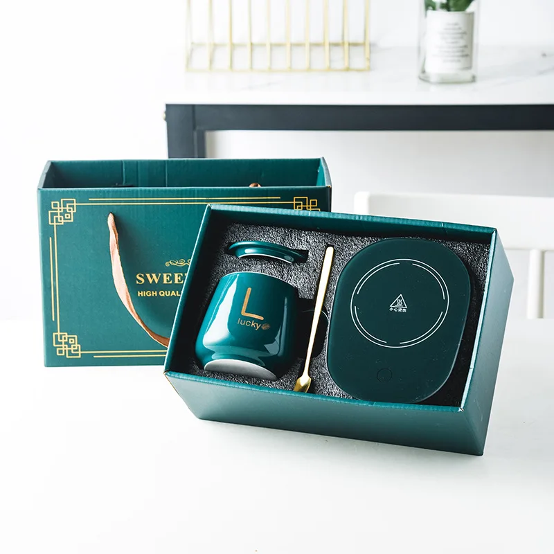 Flypeak New 55 Degrees Temperature Control Smart Mug Electric Heating coffee Cup 55 degree Ceramic Mug with custom logo