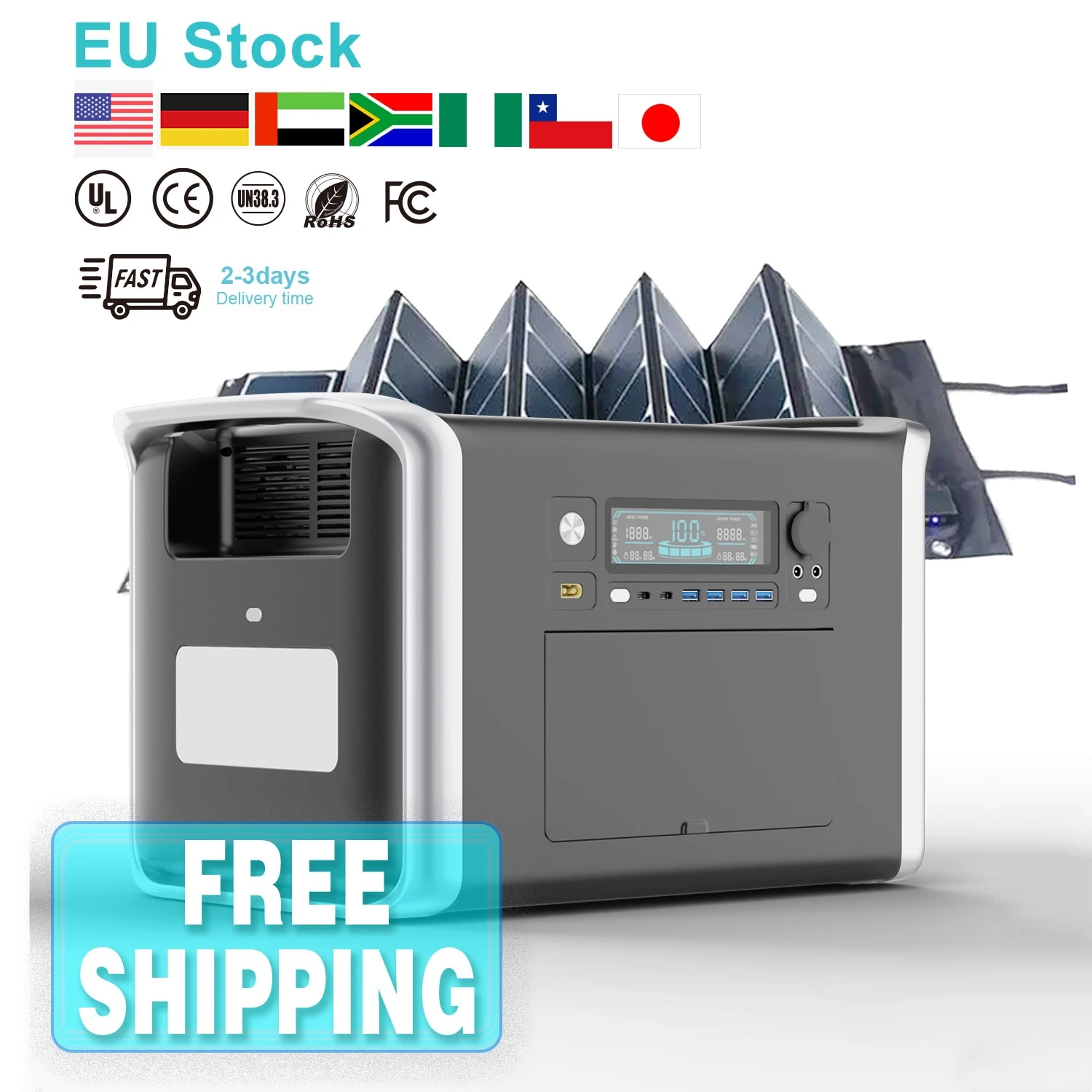 1000W 2000W 3000W Emergency Solar Generator UPS Portable Power Station Backup Energy Storage Battery
