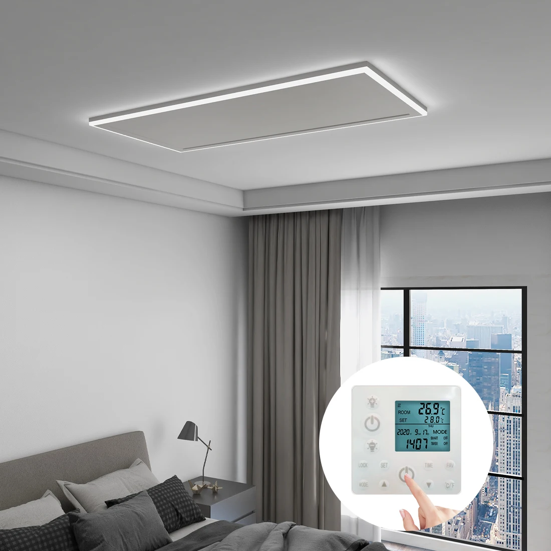 Ceiling Mounted Carbon crystal Electric radiator warm house 640W aluminum frame far infrared heating panel