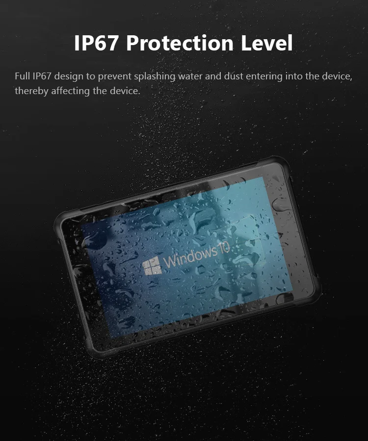  8 дюймов ручной 1000 нит читаемый на солнце Ip67 Водонепроницаемый Nfc читатель Rfid считыватель 1D 2D штрих-кодов отпечатков пальцев Windows Прочный планшетный