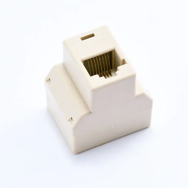 RJ45 Adapter Factory RJ45 Ethernet Y Splitter 3 Ports Coupler 2 in 1 Rj45 Female to Female Coupler