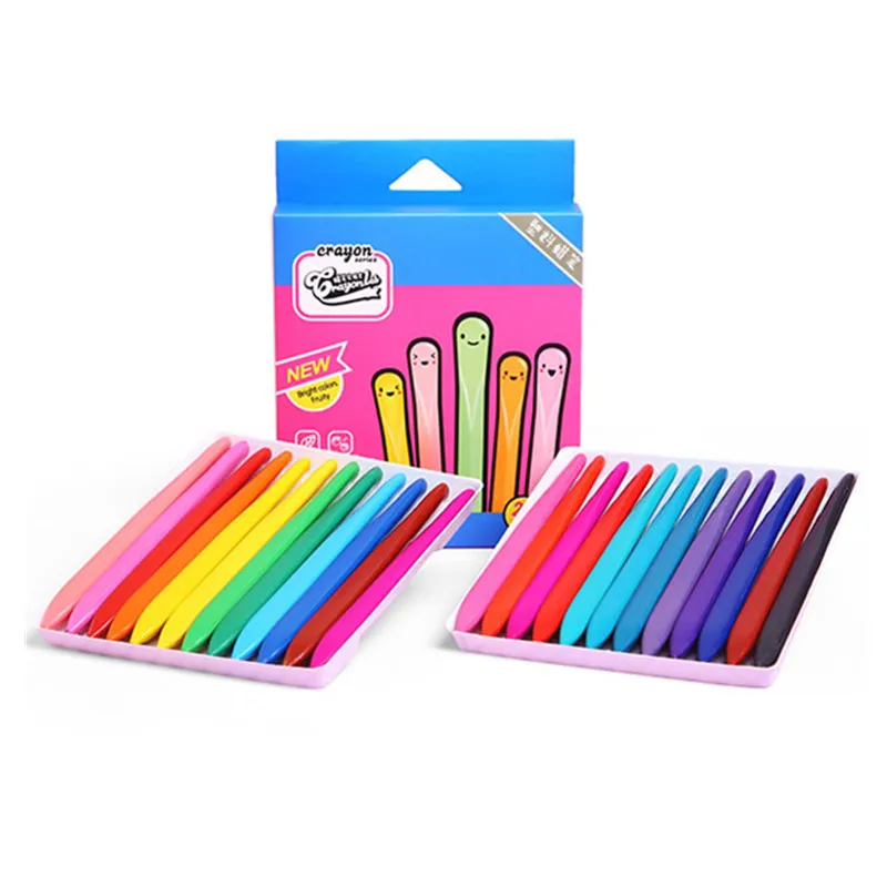 24pcs crayons in bulk non toxic plastic triangle crayons set for kids