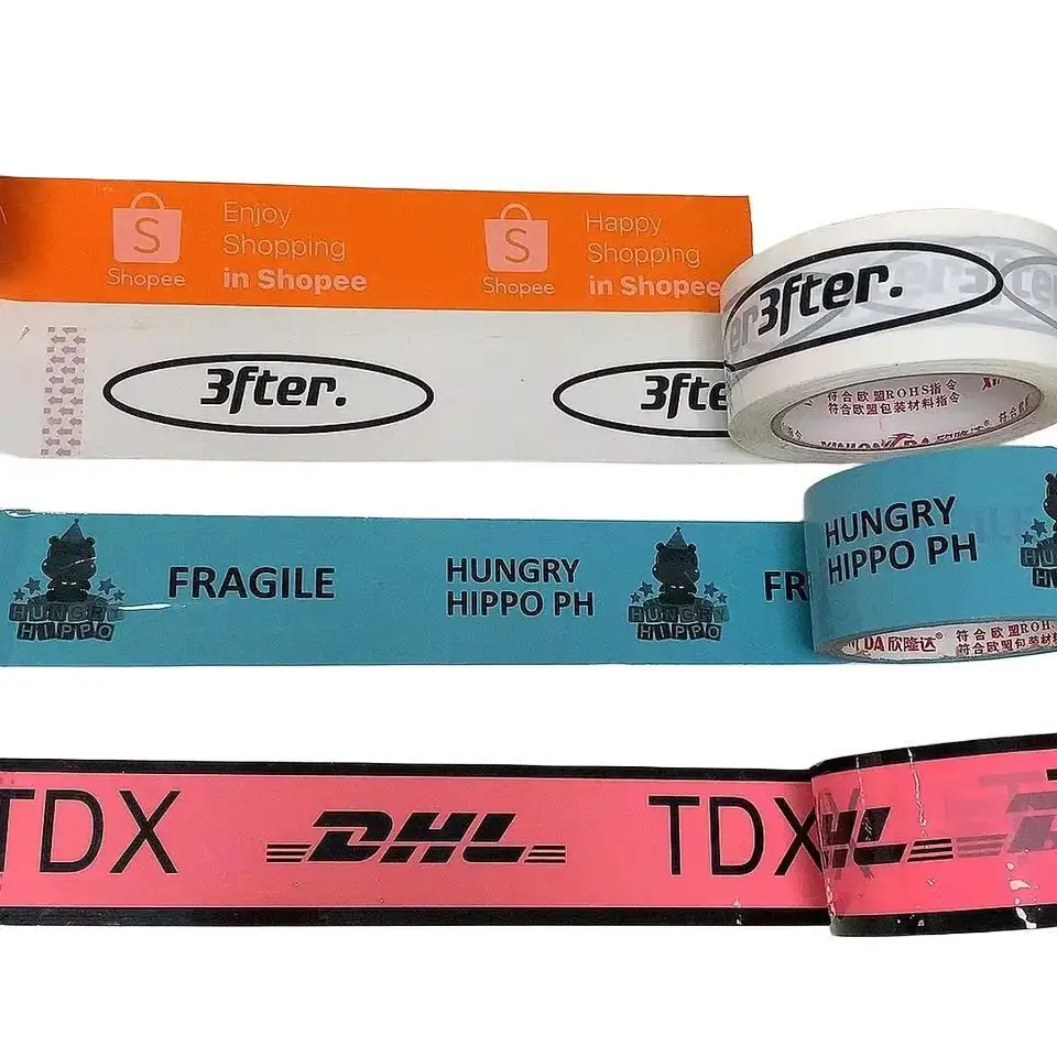 Custom packaging tape opp clear packaging tapes bopp Online shop prime adhesive fragile packing tape with logo 48mm transparent