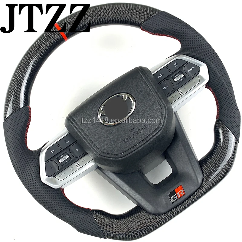For Toyota LC300 500 Land Cruiser Prado Sequoia Fortuner 4Runner Highlander Camry Hailax steering wheel carbon fiber