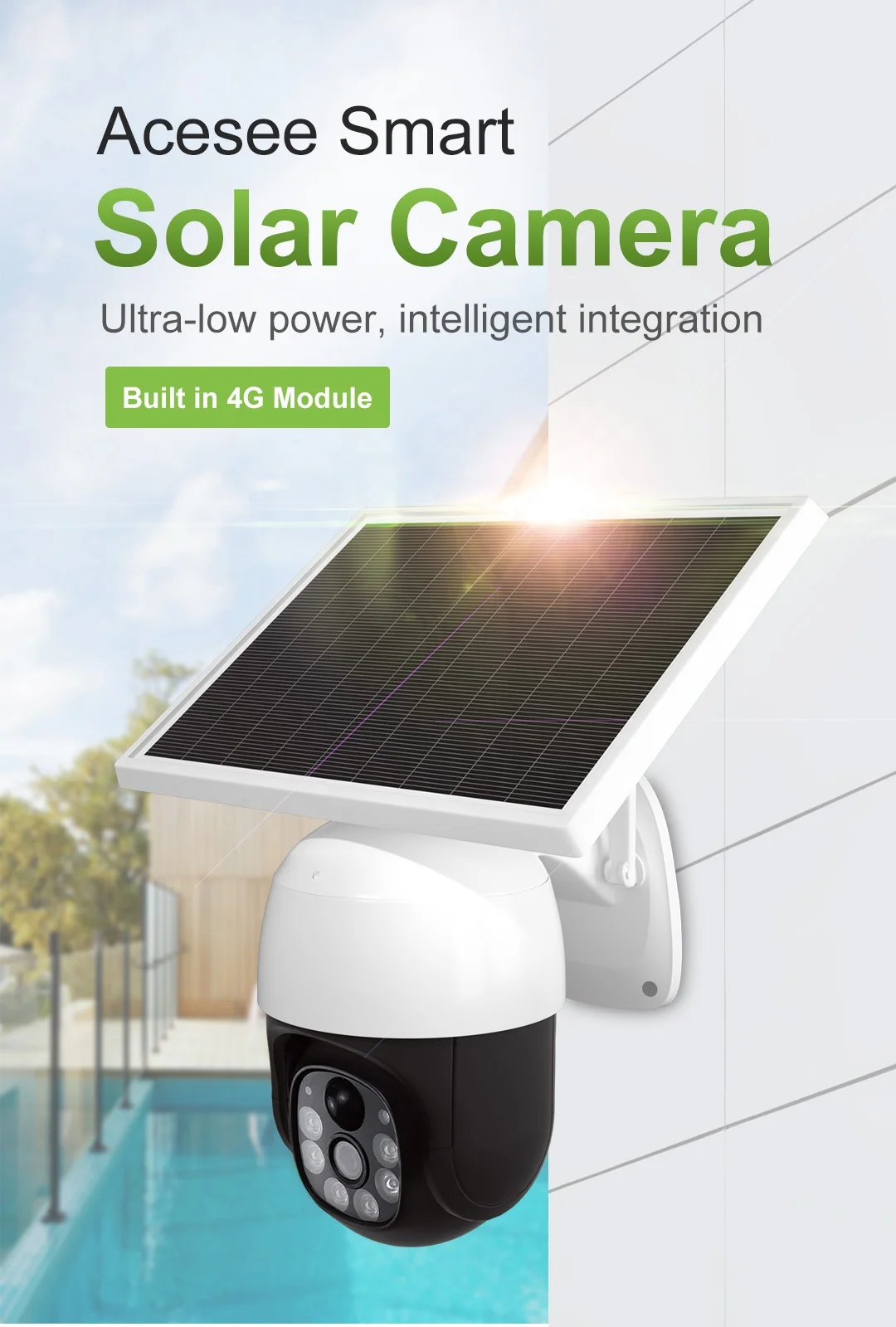 AC90 WiFi Wireless solar power camera 4G 3G sim Card Slot CCTV Security IP Camera Outdoor Support 128G Memory Card