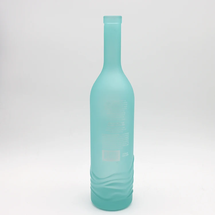Glass liquor blue bottle empty liquor glass bottle round liquor  glass bottle