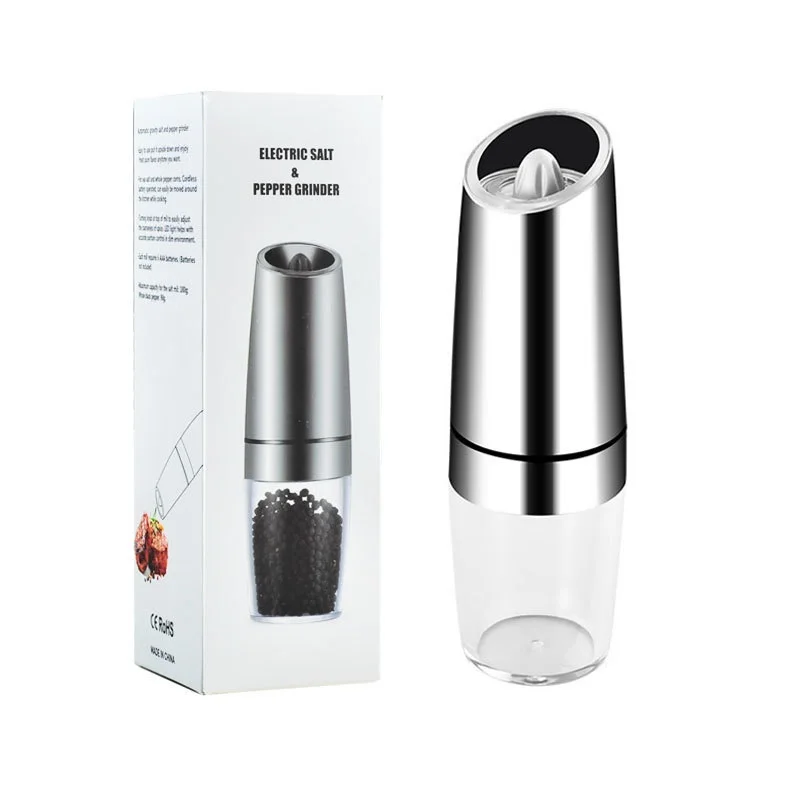 Electric gravity salt and pepper grinder set creative spice jar rechargeable Black pepper mill grinder