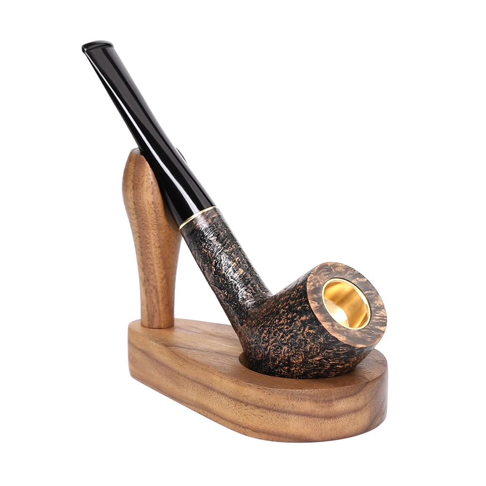 Duck Shape Natural Black Walnut Detachable Tobacco Pipe Holder One Seat Smoking Pipe Rack