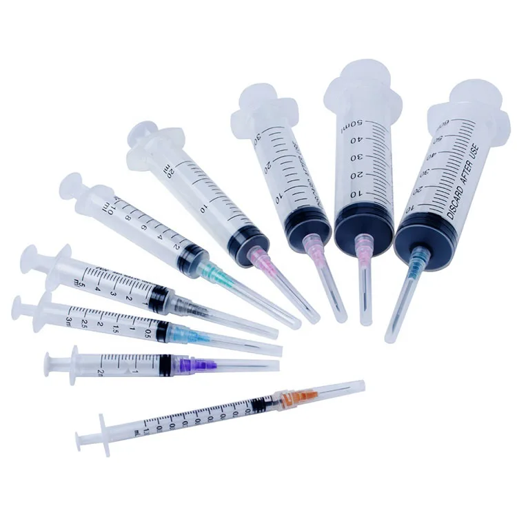 Sterile Luer Lock 60ml 50ml 20ml 10ml 5ml 3ml 1ml Medical Disposable Syringe With Needle