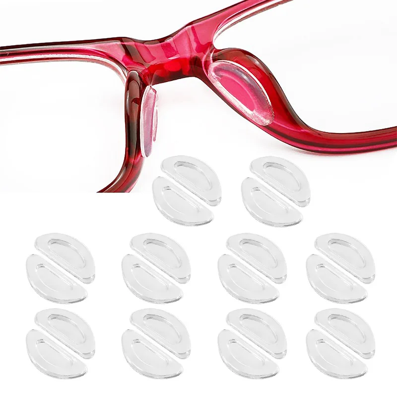 Glasses Concave Convex  Patch Silicone Soft Nose Pad Silicone Anti Drop Rest Transparent Black Nose
