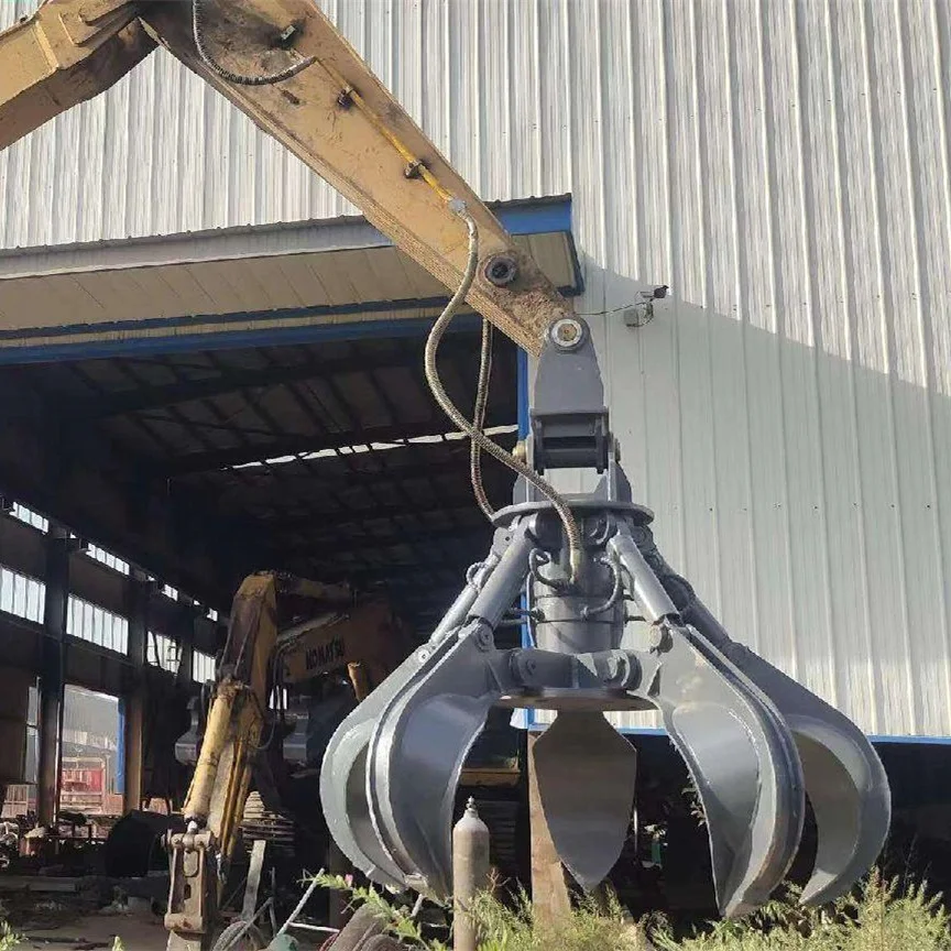 China PLE Excavator Grab Scrap Steel Hydraulic Rotary Orange Peel Grapple for Scrap