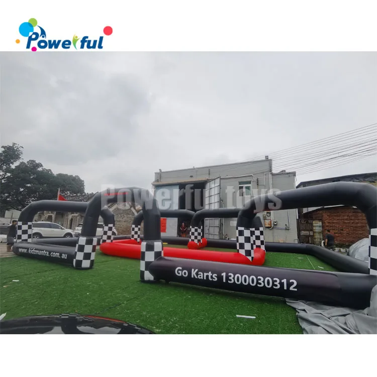 Factory Price Inflatable Bumper Car Track inflatable Go Kart Race Track inflatable Zorb Ball Race Track For Sale