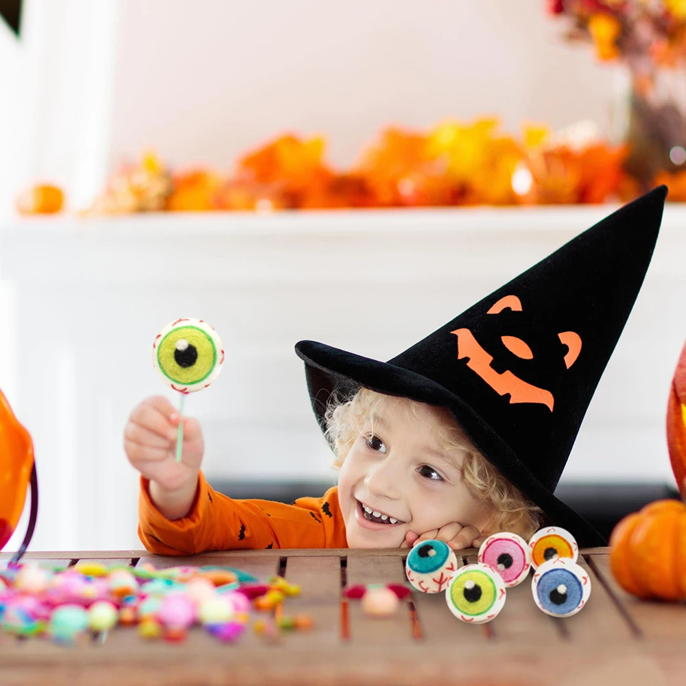 Spooky Eye Balls Halloween Decoration Wool Felt Eyeballs Party Craft Decoration Horror Prop Decor for Halloween Party