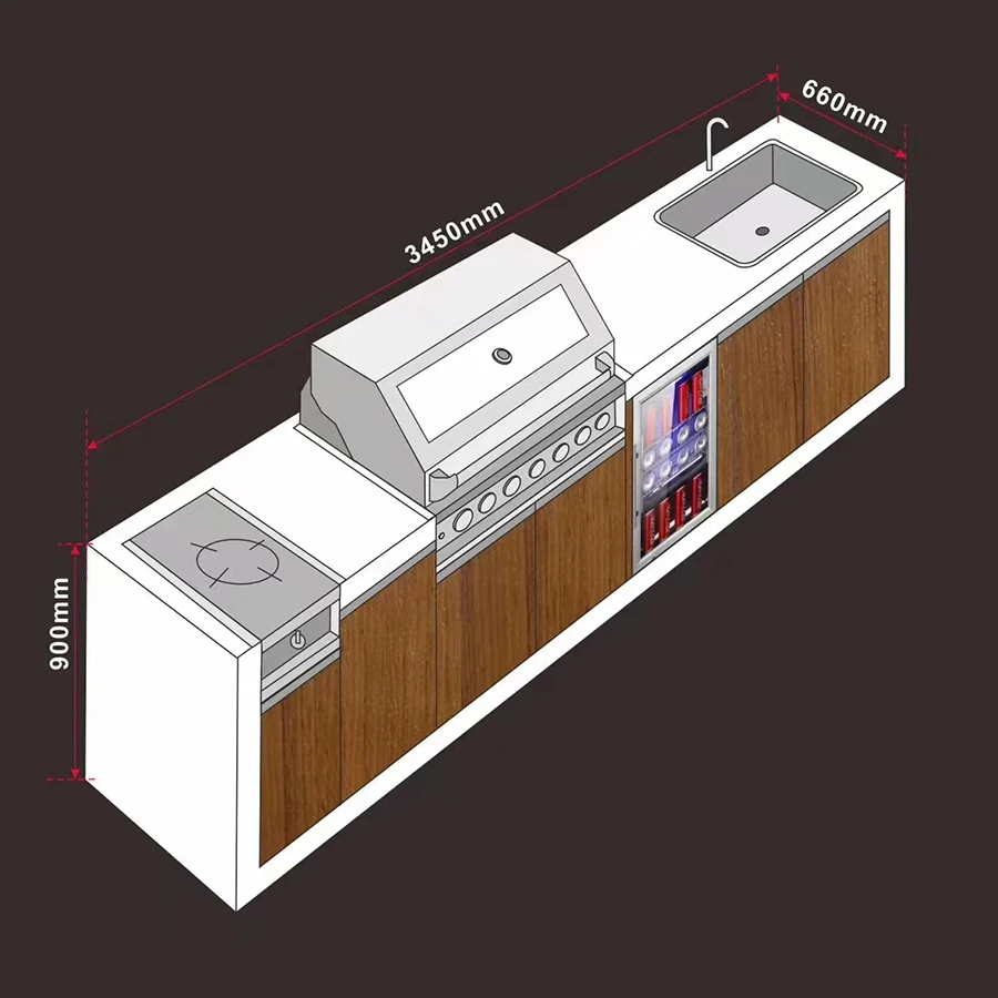 Kebab Machine BBQ Grill Machine Luxury High-end Customized Ovens and Combination Cabinets Barbecue