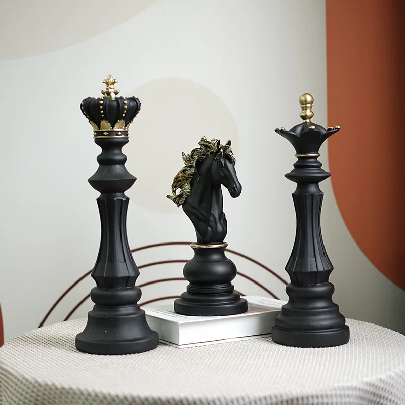 chess pieces King Knight Home window wine cabinet decorations Resin crafts