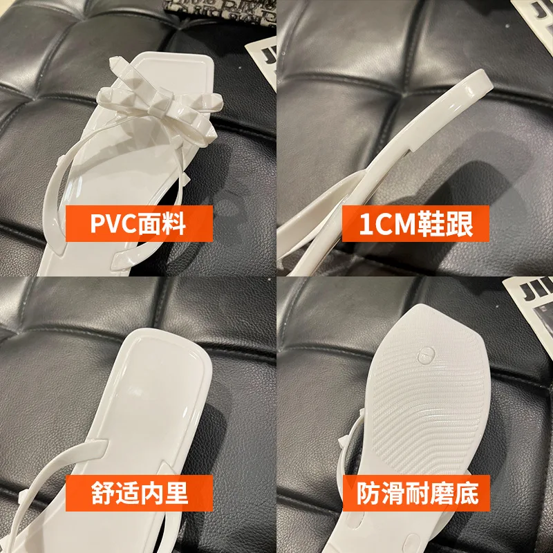trade assurance slipper custom flip flop woman casual outdoor decoration pattern use black bow sandal for woman slipper