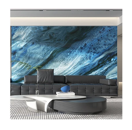 self adhesive waterproof 3d pvc blue marble wallpaper