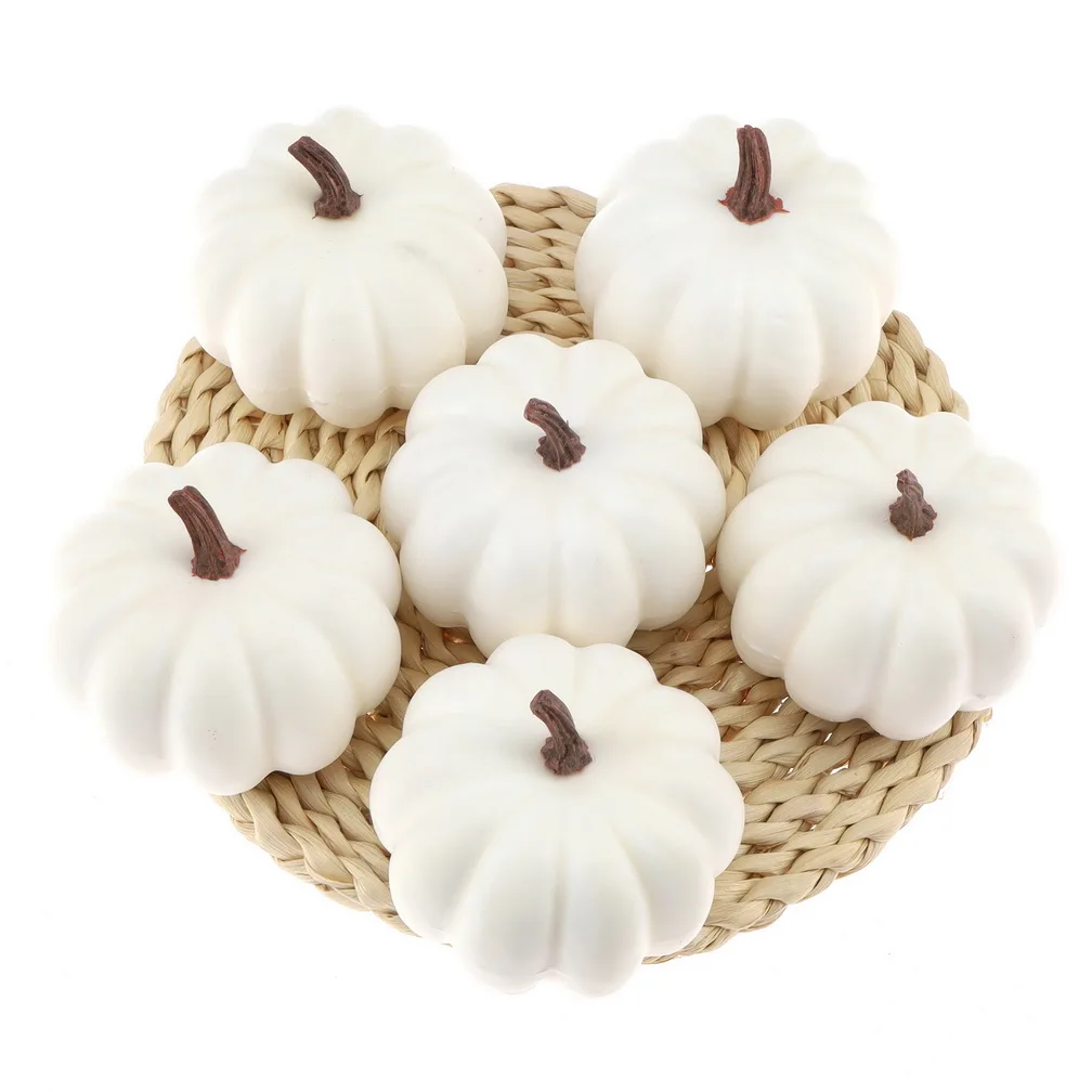 Gresorth Artificial White Pumpkins Wholesale Fake Vegetable Fall Autumn MINI Pumpkin Set Halloween Christmas Holiday Decoration