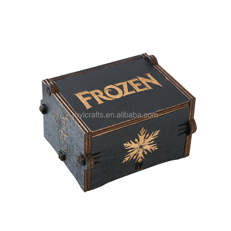 Wholesale New Arrival 2019 Black Hand Cranked Wooden Music Box Sailor Moon Pink Panther Bealtes Spirited Away for Gifts