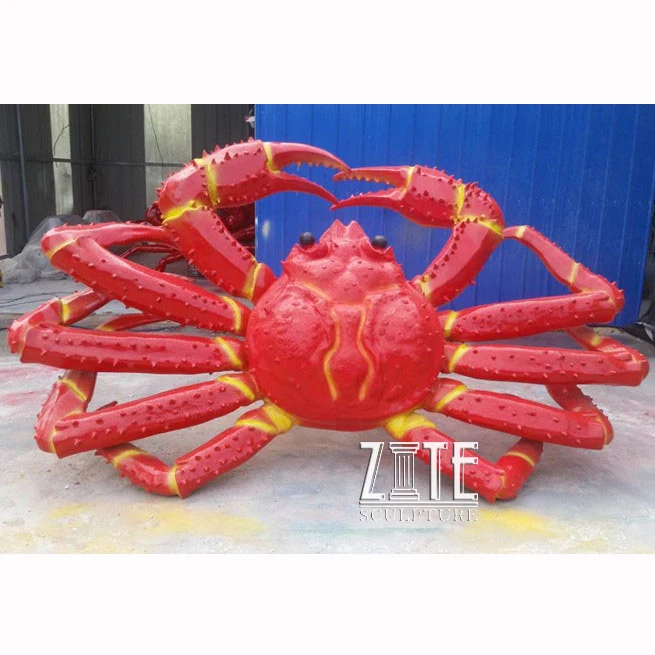 Outdoor restaurant decor large resin animal sculpture fiberglass crab statue