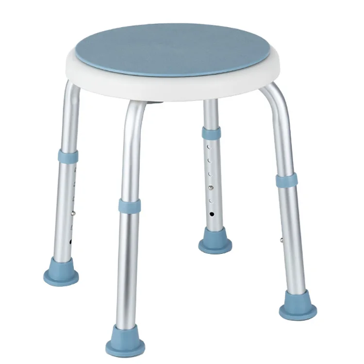 Non-slip Lightweight Shower Chair Bath Stool Adjustable Height Factory Price Direct Sales