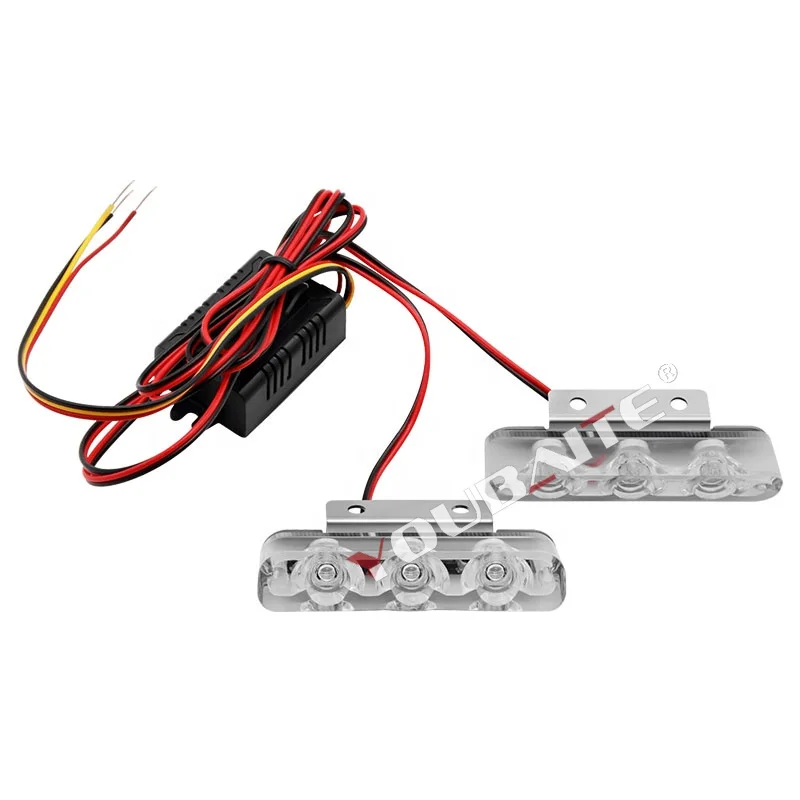 Car Mid-grid Flashing Lights Led High-power Wireless One-to-two Ultra-bright Clearing Warning Lights Modified Decorative Light