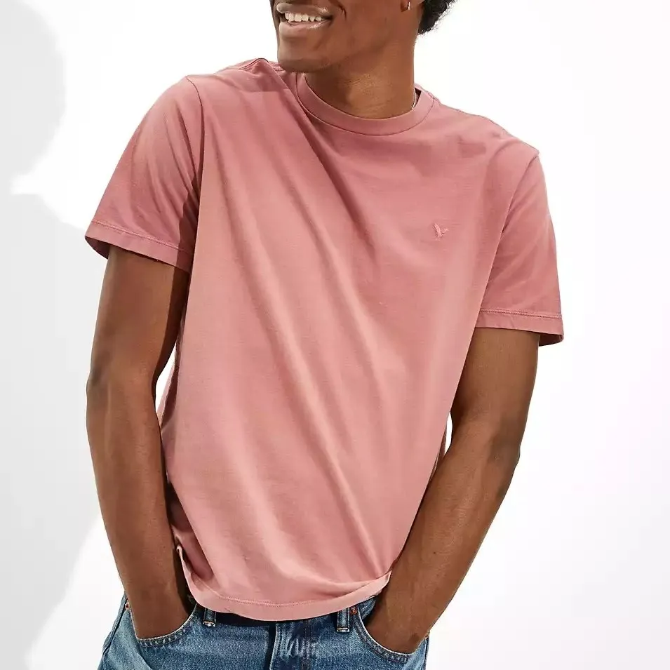 
Retail sale fashion O neck solid plain t color off tee t shirt for men 