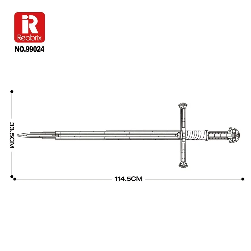 IN STOCK 99024 MOC Idea Medieval Narthil Building Blocks Model Holy Sword Bricks Assembling Toys for Boys Christmas Gift Set