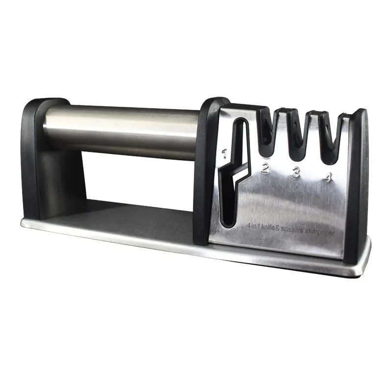 
professional manual diamond Stainless Steel Blades Shears Sharpening System 4 in 1 kitchen knife and scissor sharpener tool 