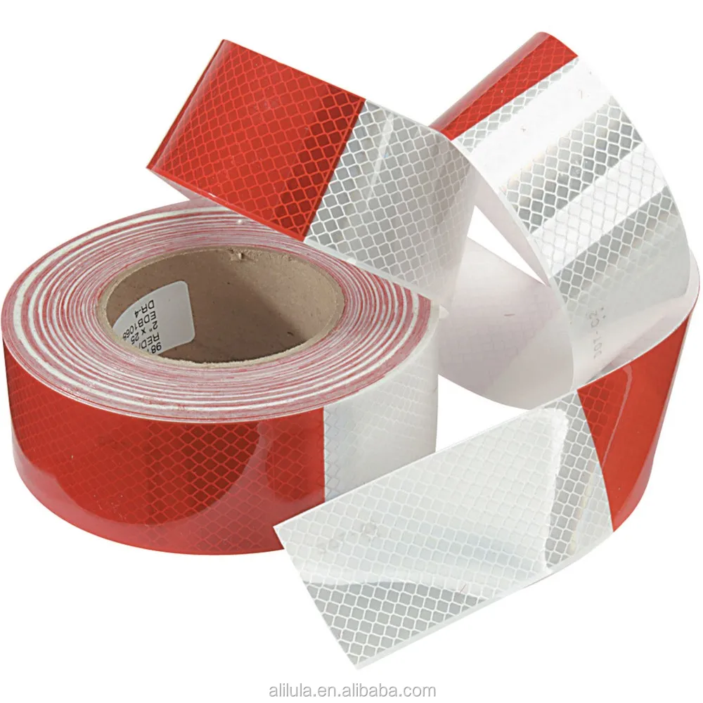 Red White Waterproof Conspicuity Safety Tape Trailers Caution Warning Adhesive Reflector Tape for Cars Trucks Vehicles Outdoor