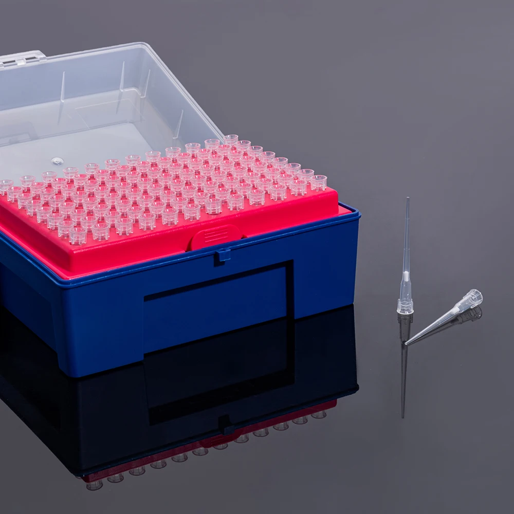 Laboratory long 10ul dna/rna free sterile micropipette tips and box