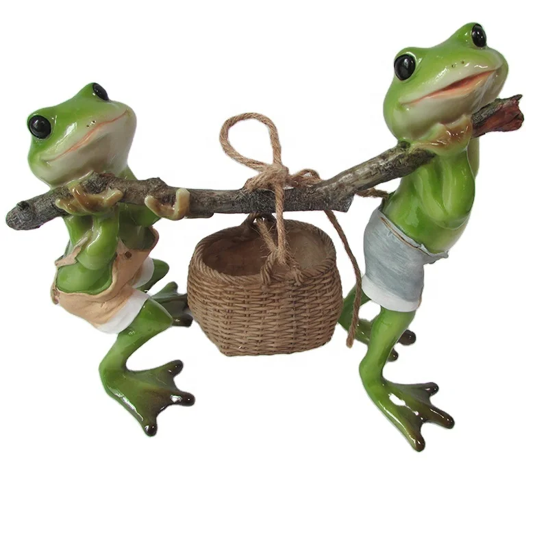 Z11708A Resin Two Frogs flower pots planters Home Decoration Accessories fairy garden decoration Succulent bonsai pot
