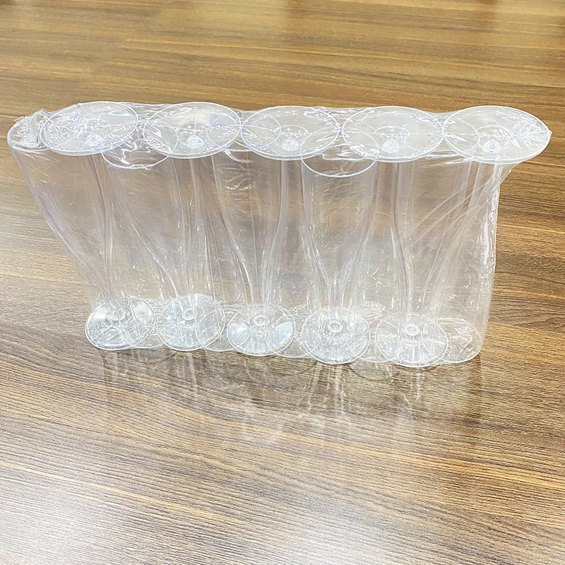 Custom Plastic Wine Goblets Glasses 1 Piece Champagne Flutes Personalized Champagne Flutes