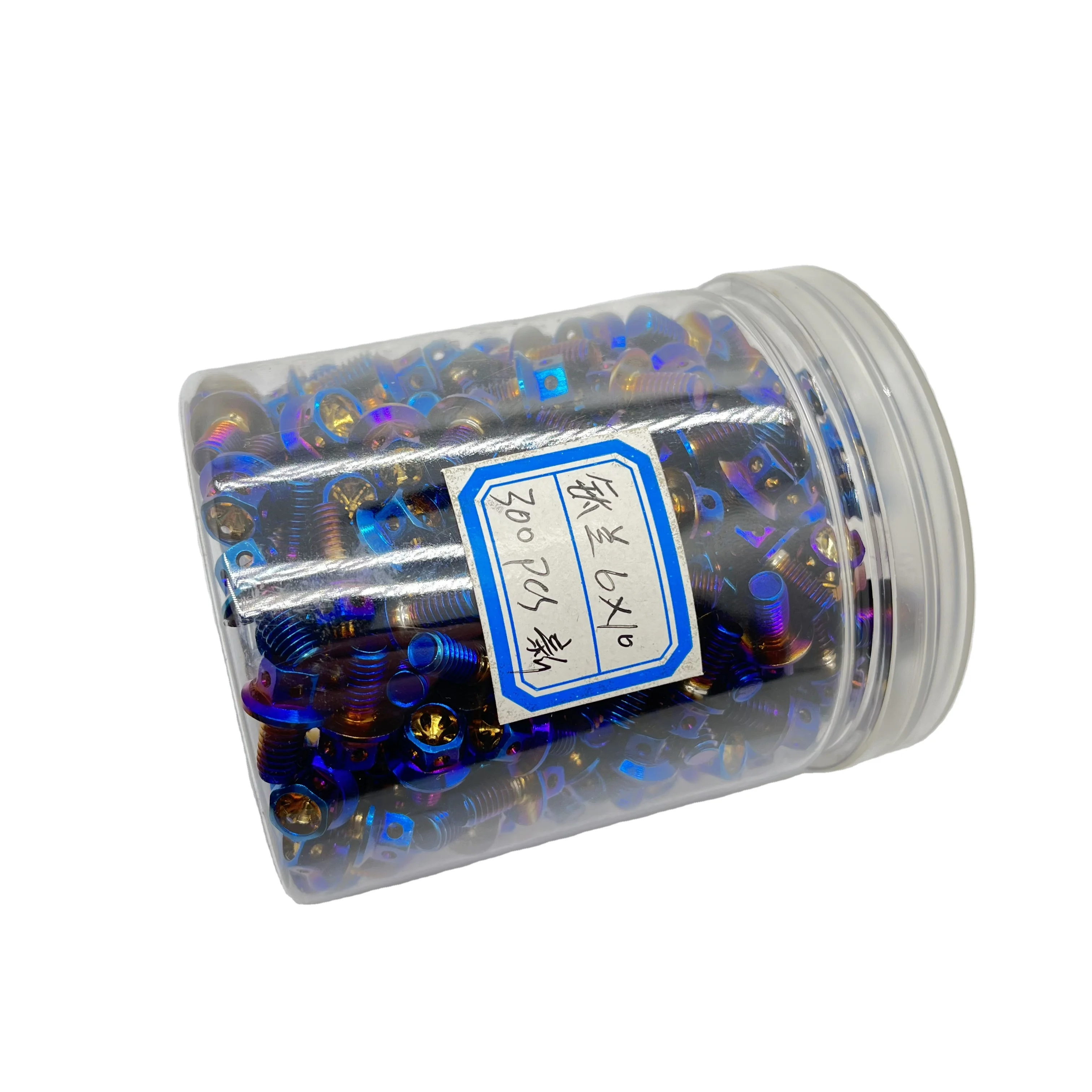 M6 Color titanium blue hexagonal perforated refitted stainless steel screws