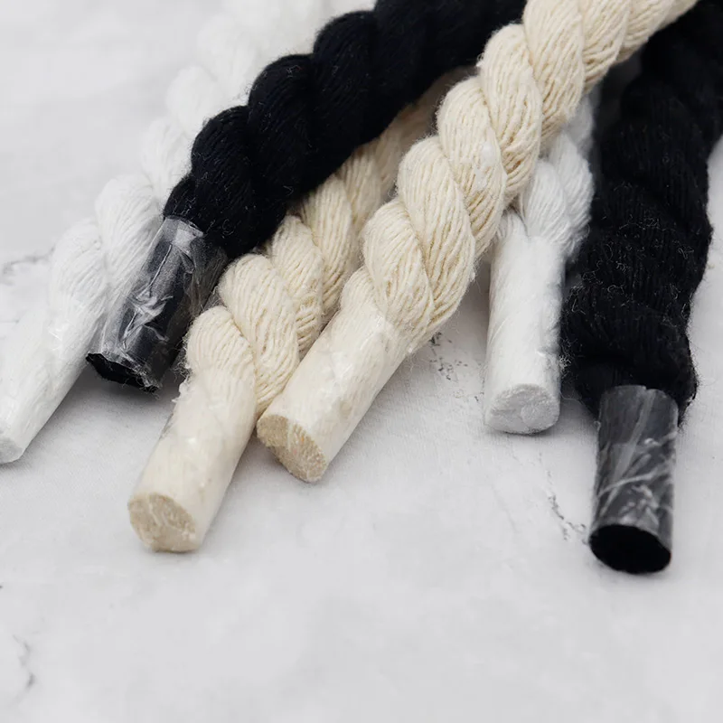 Weiou толстые хлопчатобумажные шнурки 1 см скрученные из полиэстера для обуви женские мужские кроссовки с низким верхом парусиновые пара