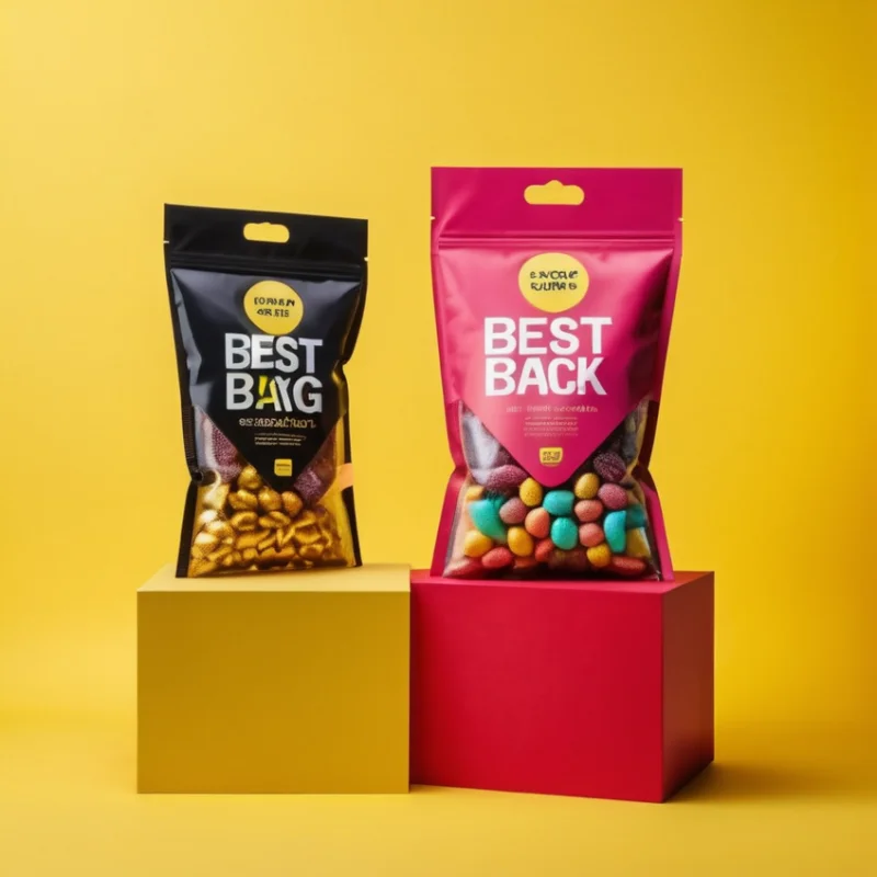 Custom Printing Logo zipper standing pouch laminated plastic Food Edible Gummy Bear Candy Packaging Bags