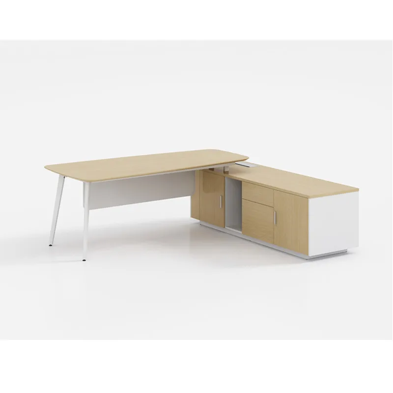 Custom Four-Person Seats Staff Workstation Wood Panel Office Desk with Cabinet open workstation