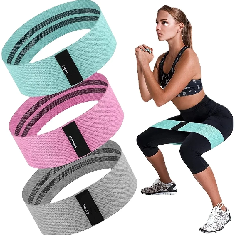 Fabric Resistance Bands for Working Out-Anti- Slip Exercise Bands for Legs- Fabric Glute Bands for Men/Women Gym & Home Fitness