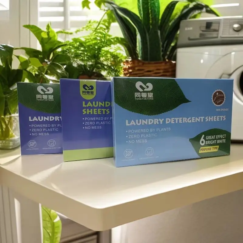 Zero Plastic Laundry Detergent Sheets Lavender Scent Eco friendly Laundry Strips Plant-derived Formula Phosphate Free