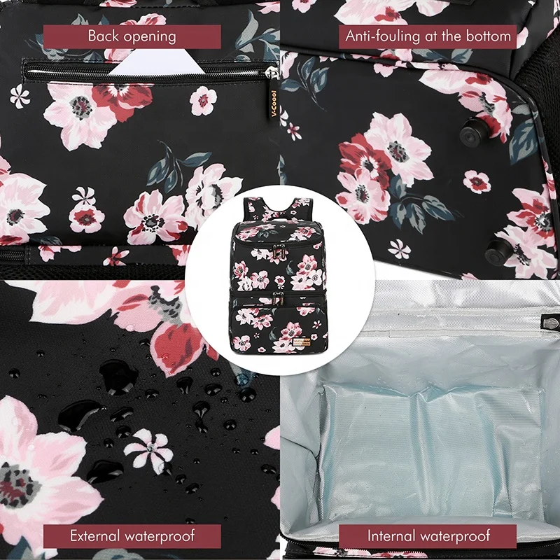 
V-Coool high quality big size breast milk transport backpack bag insulated cooler bag 