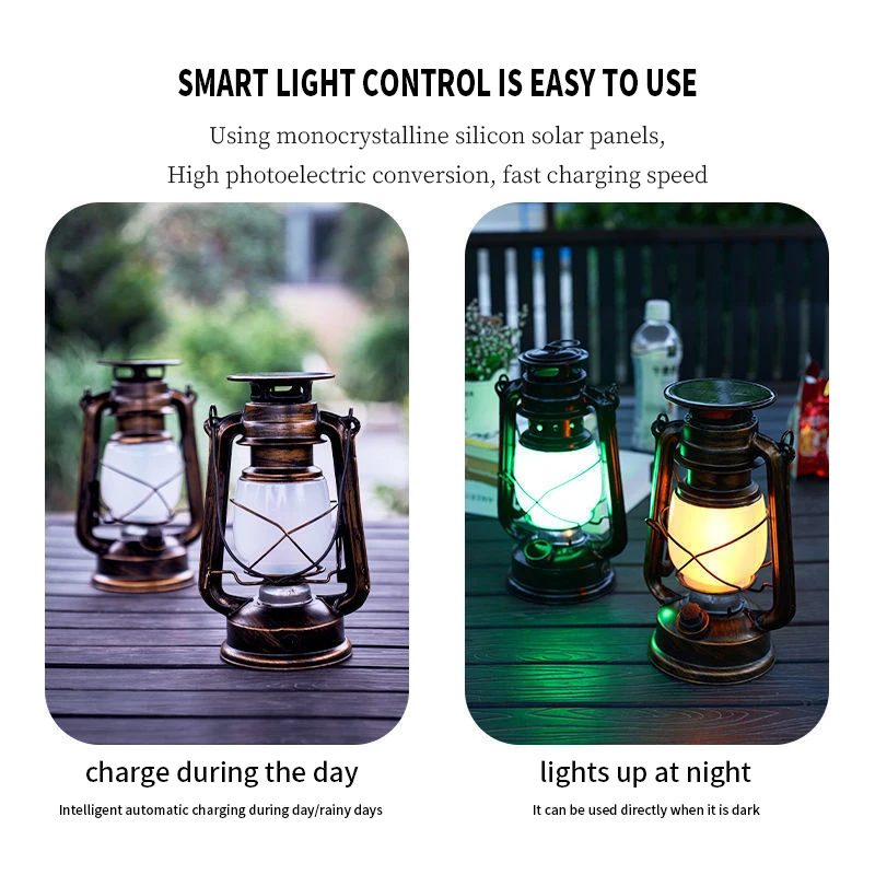 Portable Outdoor BBQ Hiking Lighting LED Rechargeable Fishing Light Decorative Solar Camping Lantern Light