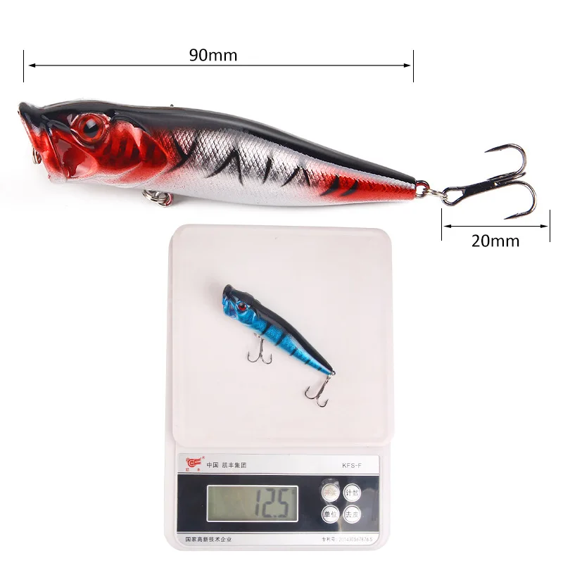 Topwater Big Popper Lure 90mm 12.5g High Quality Floating Popper Fishing Lures Hard Bait Wobbler Artificial Swimbait